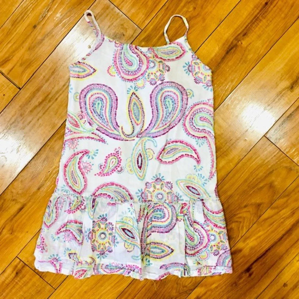 Easter spring girl dress paisley floral boho sundress school summer 6 7